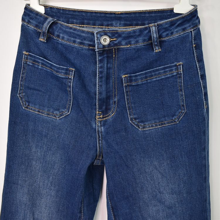 Vida Flare-Jeans Långa BLÅ - 3D Denim