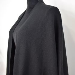 Poncho-sjal med Fransar SVART