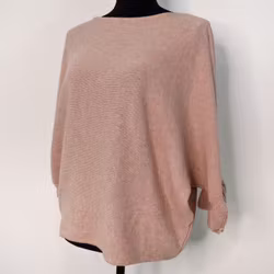 Finstickad tröja Volangärm ROSA
