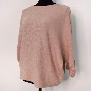 Finstickad tröja Volangärm ROSA