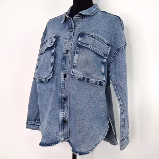 Skjortjacka Denim LJUS BLÅ - 3D Denim