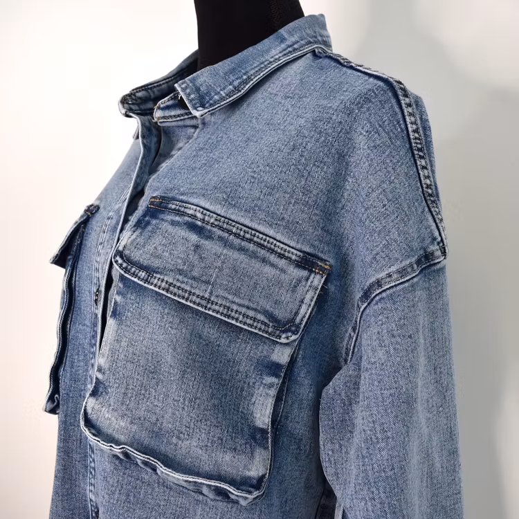 Skjortjacka Denim LJUS BLÅ - 3D Denim