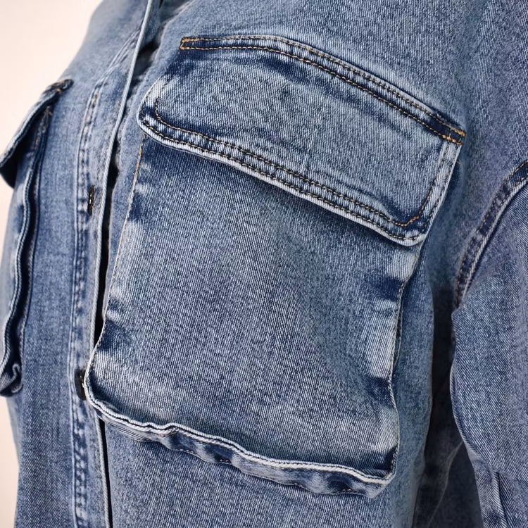 Skjortjacka Denim LJUS BLÅ - 3D Denim