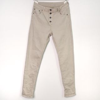 Jeans med Knappar BEIGE CHIARO - 3D Denim