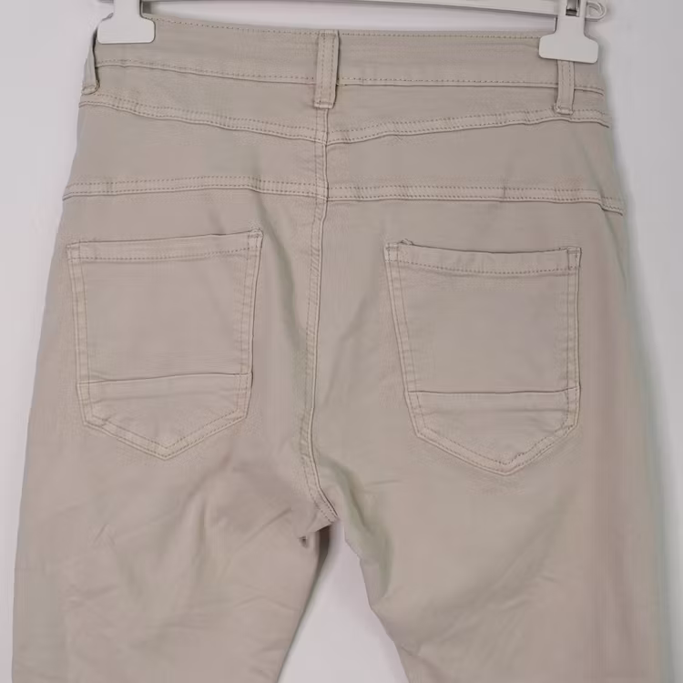 Jeans med Knappar BEIGE CHIARO - 3D Denim