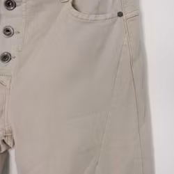 Jeans med Knappar BEIGE CHIARO - 3D Denim