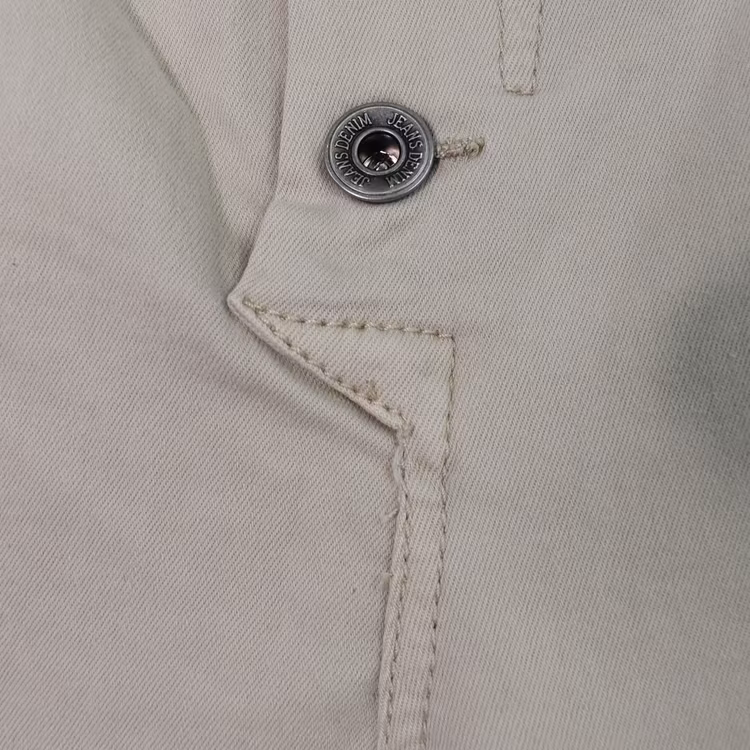 Jeans med Knappar BEIGE CHIARO - 3D Denim