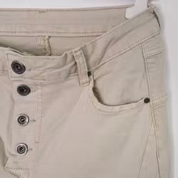 Jeans med Knappar BEIGE CHIARO - 3D Denim