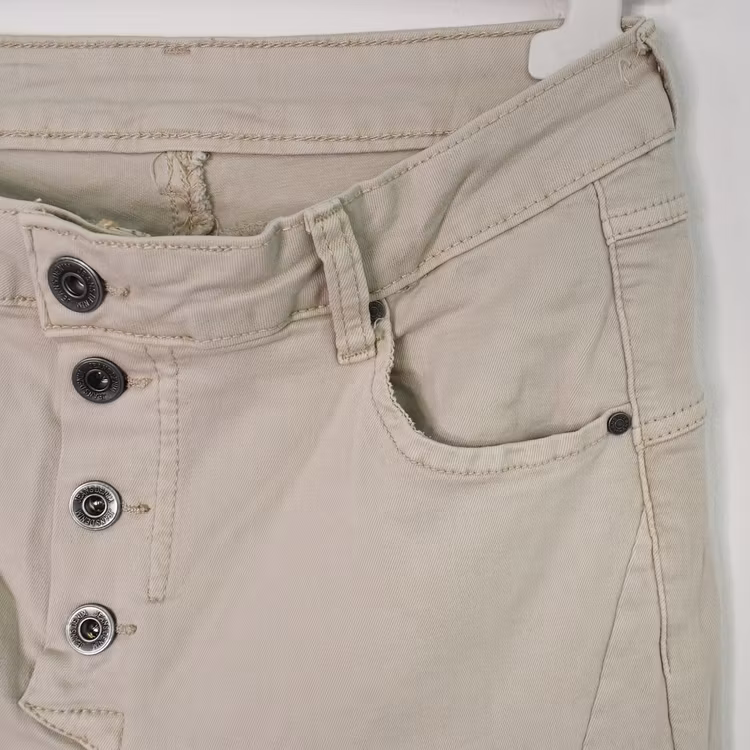 Jeans med Knappar BEIGE CHIARO - 3D Denim