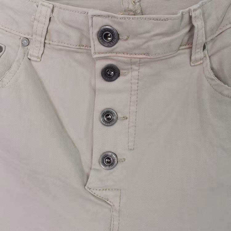 Jeans med Knappar BEIGE CHIARO - 3D Denim