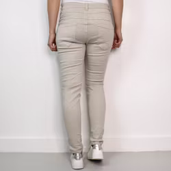 Jeans med Knappar BEIGE CHIARO - 3D Denim