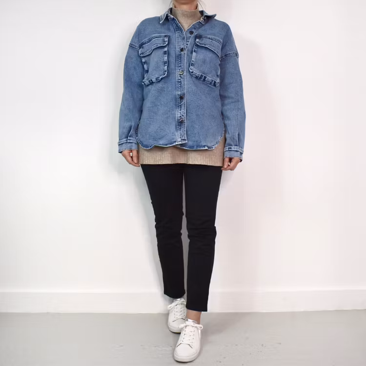 Skjortjacka Denim LJUS BLÅ - 3D Denim