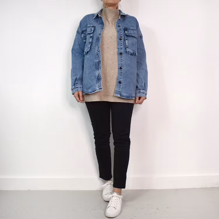 Skjortjacka Denim LJUS BLÅ - 3D Denim