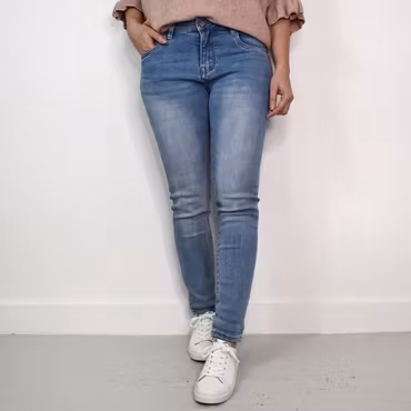 Jeans med Gylf LJUS BLÅ - 3D Denim