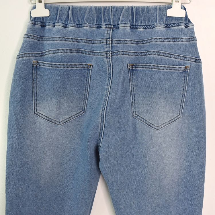 Jeans Jogger med Resårmidja och Knytband LJUS BLÅ - 3D Denim