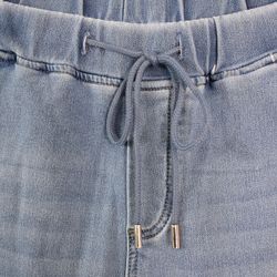 Jeans Jogger med Resårmidja och Knytband LJUS BLÅ - 3D Denim