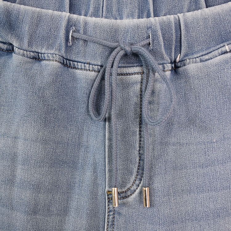 Jeans Jogger med Resårmidja och Knytband LJUS BLÅ - 3D Denim