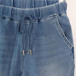 Jeans Jogger med Resårmidja och Knytband LJUS BLÅ - 3D Denim
