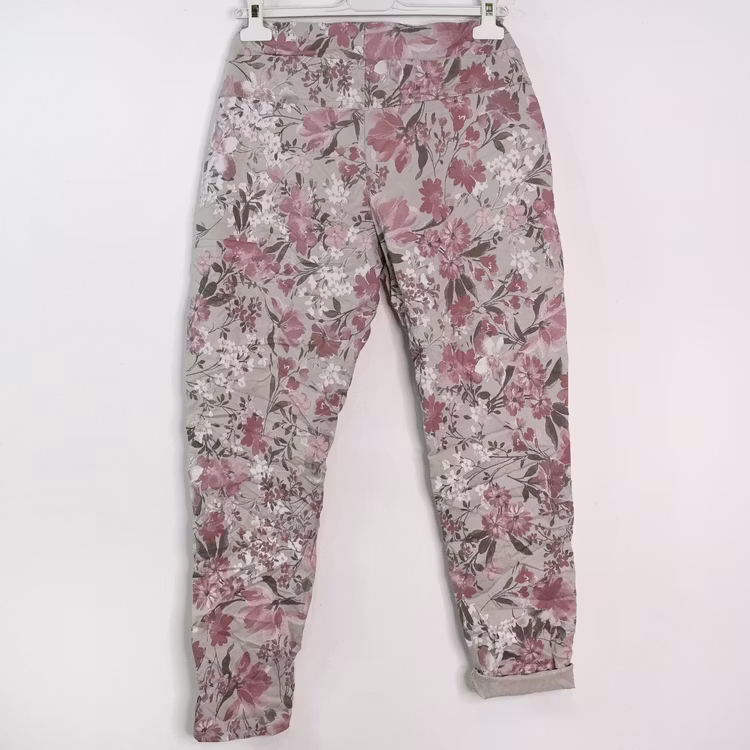 Stretchig Byxa Signe Blommig ROSA - Mix By Heart