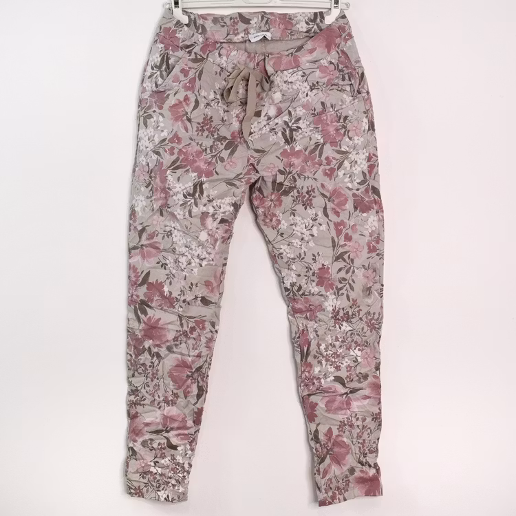 Stretchig Byxa Signe Blommig ROSA - Mix By Heart