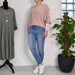 Jeans Jogger med Resårmidja och Knytband LJUS BLÅ - 3D Denim