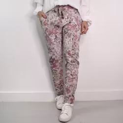 Stretchig Byxa Signe Blommig ROSA - Mix By Heart