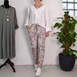 Stretchig Byxa Signe Blommig ROSA - Mix By Heart