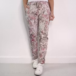 Stretchig Byxa Signe Blommig ROSA - Mix By Heart