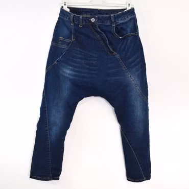 SECOND HAND Baggy Jeans MÖRK BLÅ Storlek S