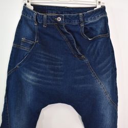 SECOND HAND Baggy Jeans MÖRK BLÅ Storlek S