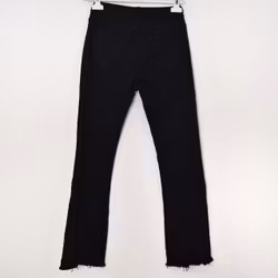 Stretchjeans Shortcut med fransar SVART - 3D Denim