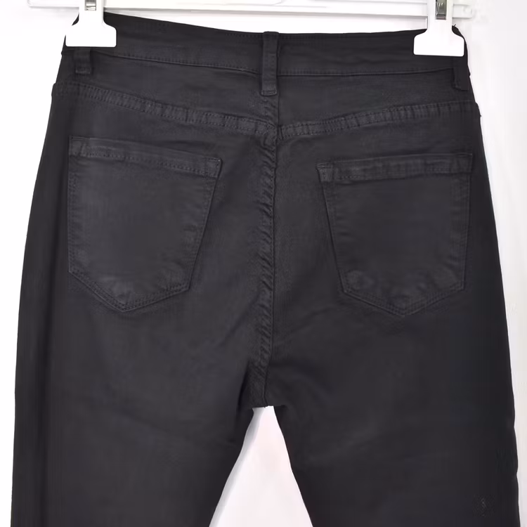 Stretchjeans Shortcut med fransar SVART - 3D Denim