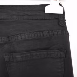 Stretchjeans Shortcut med fransar SVART - 3D Denim