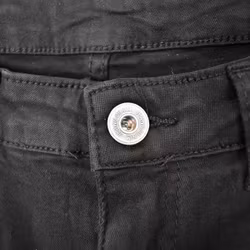Stretchjeans Shortcut med fransar SVART - 3D Denim