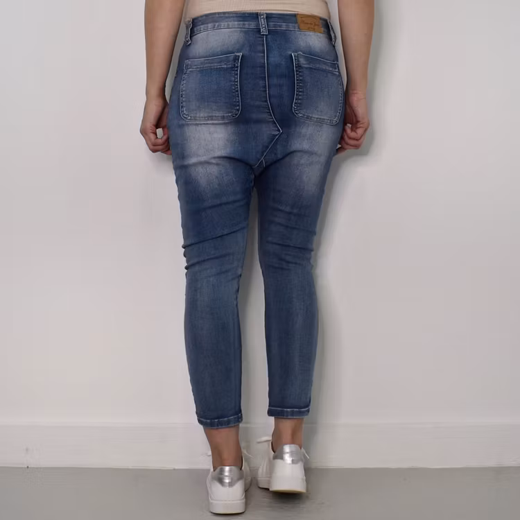 SECOND HAND Baggy Jeans BLÅ Storlek 34 - Place du Jour