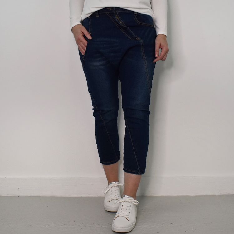 SECOND HAND Baggy Jeans MÖRK BLÅ Storlek S