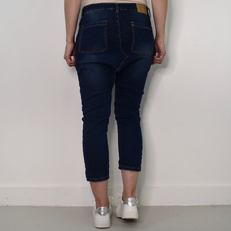SECOND HAND Baggy Jeans MÖRK BLÅ Storlek S