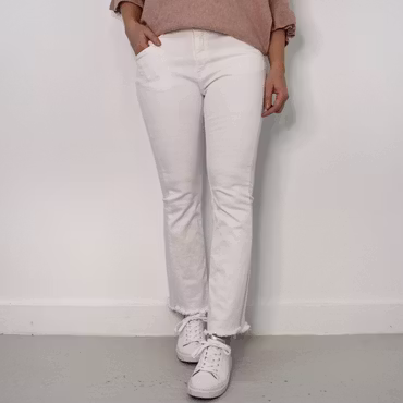 Stretchjeans Shortcut med fransar PANNA - 3D Denim
