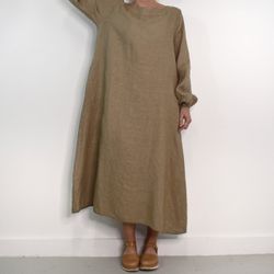 Linneklänning TAUPE