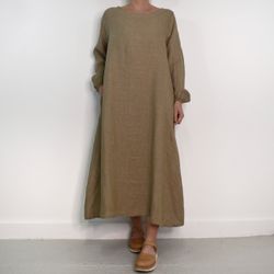 Linneklänning TAUPE