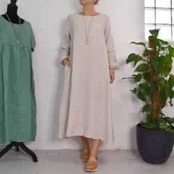 Linneklänning BEIGE