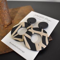 Örhänge Cilla SVART/BEIGE - SoMaBelle Design