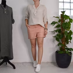 Linneblus med Krås BEIGE
