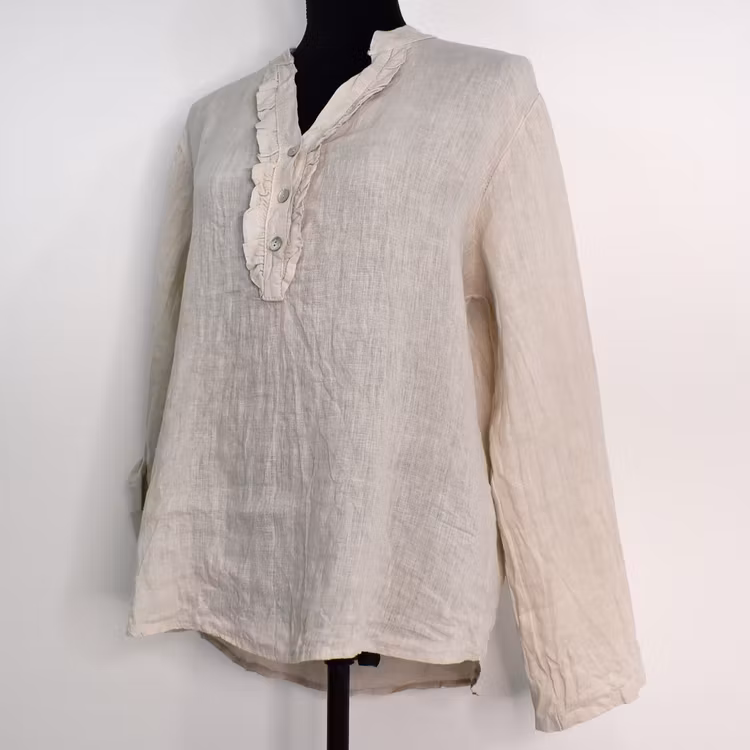 Linneblus med Krås BEIGE