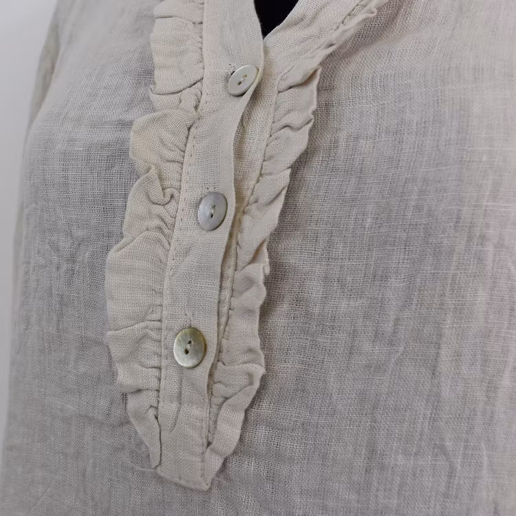 Linneblus med Krås BEIGE