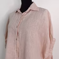 Kort linneskjorta med Volang ROSA