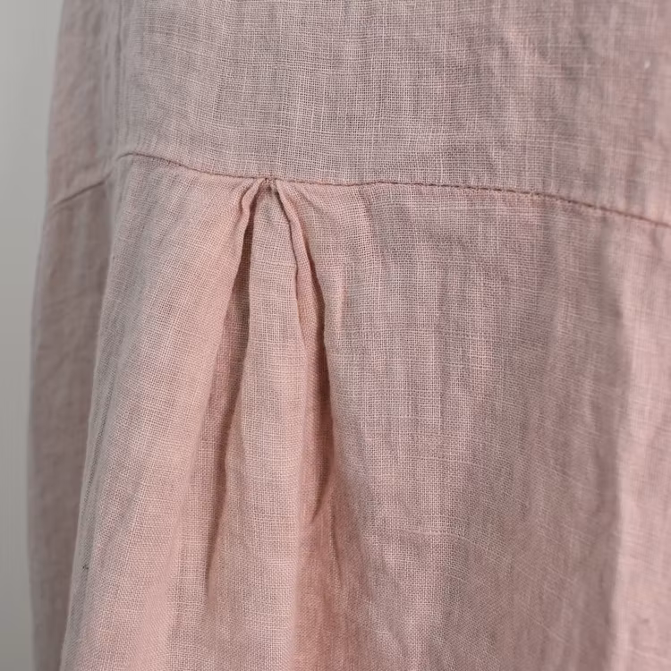 Kort linneskjorta med Volang ROSA
