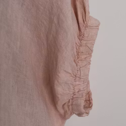 Kort linneskjorta med Volang ROSA
