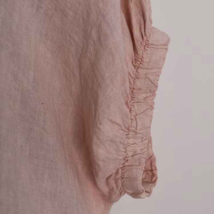 Kort linneskjorta med Volang ROSA