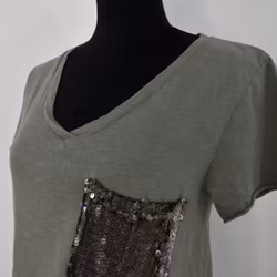 SECOND HAND T-shirt KAKI S/M - Lo-ika